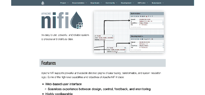 Mejores herramientas ETL de código abierto - Apache NiFi